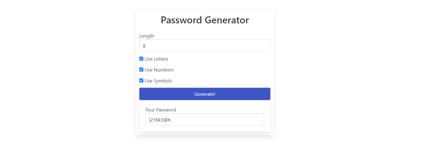 Random Password Generator Website Photo
